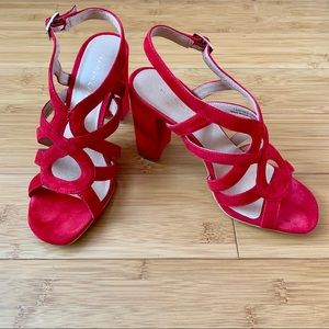 Red Maiden Lane Strappy Heels